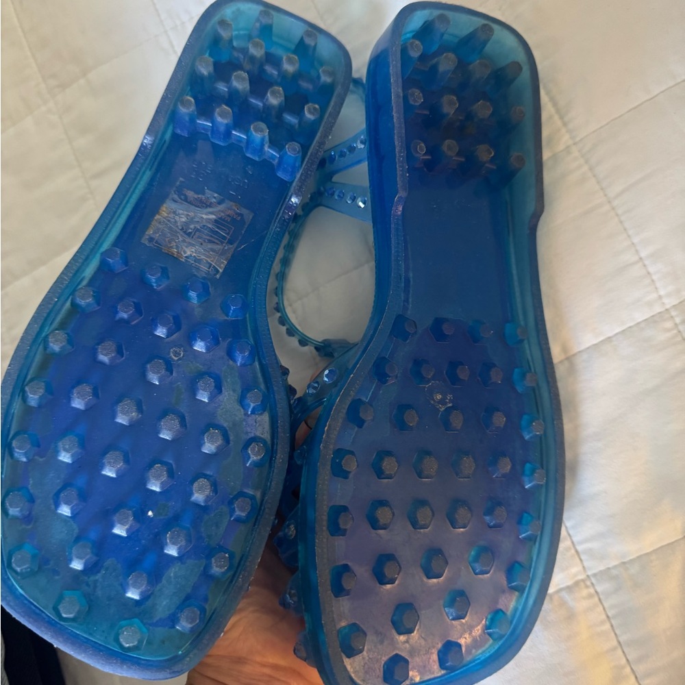 Jeffrey Campbell Blue Studded Sandals Jellies - Picture 4 of 5